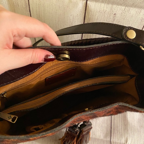 Patricia Nash leather leopard print bucket Bag - Picture 3 of 14